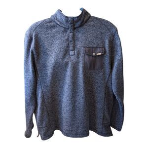 VTG Woolrich Men's Pullover Quarter Button Jacket Top Gray Size XL Sweater